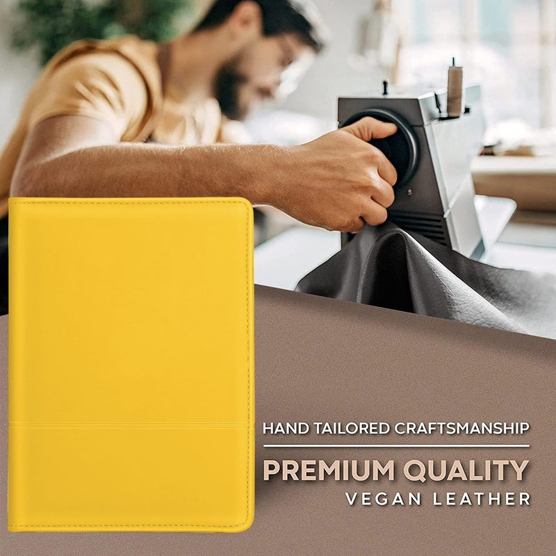 Gorbado Padfolio/Portfolio Binder, Mini Padfolio Portfolio Binder 5 x 8 Legal Writing Pad, A5 Document Organizer Folder for Men Women, Yellow - Image 4